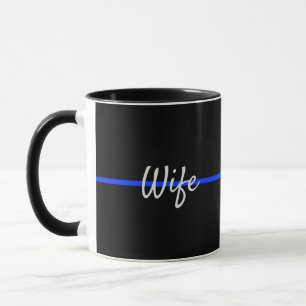 Thin Blue Line警察サポートLEO妻と名前 マグカップ