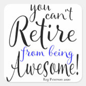 Thin Blue Line警察官の退職 スクエアシール (正面)