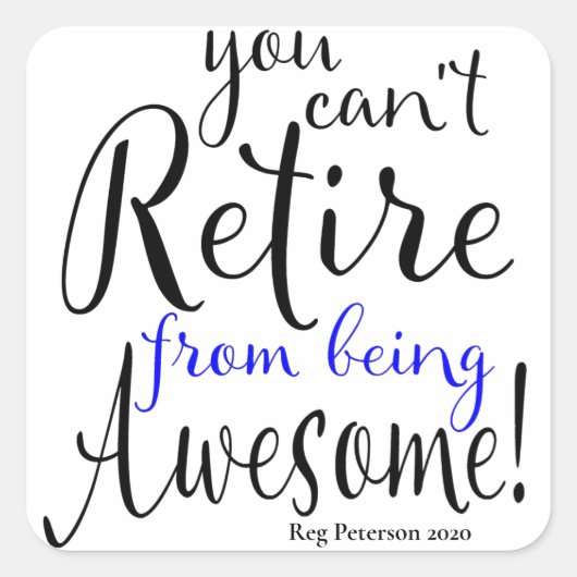 Thin Blue Line警察官の退職 スクエアシール (正面)