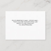 Thin Blue Line金ゴールドスクリプト警察ありがとう 名刺 (裏面)