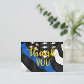 Thin Blue Line金ゴールドスクリプト警察ありがとう 名刺 (スタンド正面)