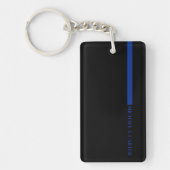 Thin Blue Line キーホルダー オリジナル 名前入り 記念品 (正面)