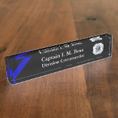 Thin Blue Line – シカゴPDパッチデスク名プレート デスクネームプレート (側面)