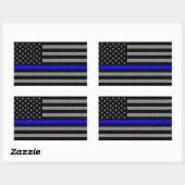 THIN BLUE LINE フラッグ 警察応援 長方形シール (シート)