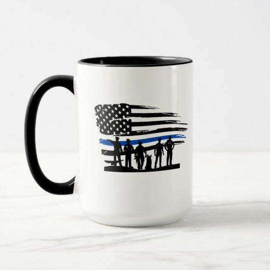 Thin Blue Line フラッグ 警察 マグカップ (左)