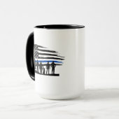 Thin Blue Line フラッグ 警察 マグカップ (正面左)