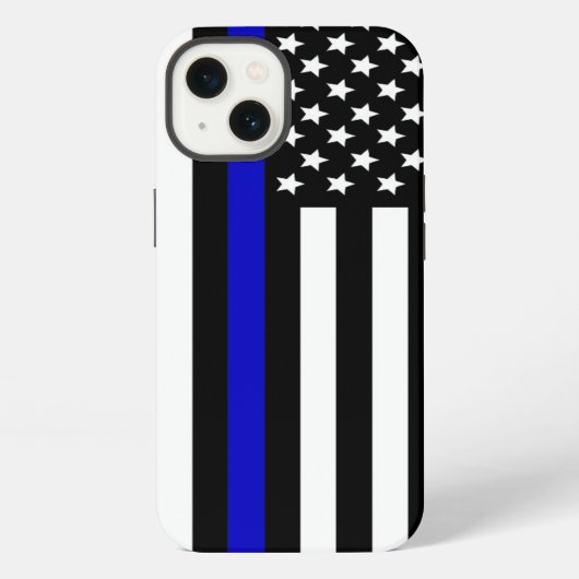 Thin Blue Line フラッグ USA iPhoneケース (裏面)