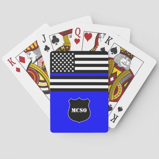 Thin Blue Line モノグラム警察官 トランプ (裏面)
