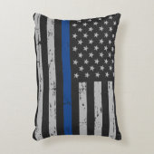 Thin Blue Line – 警察官 – 法執行機関 アクセントクッション (正面(垂直))