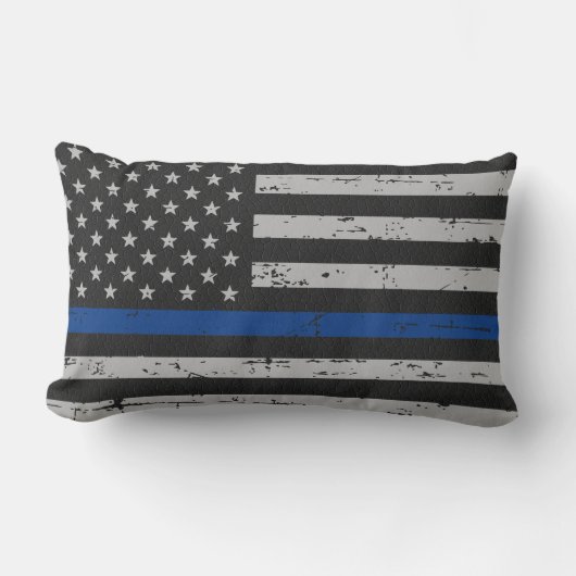 Thin Blue Line – 警察官 – 法執行機関 ランバークッション (正面)