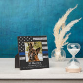 Thin Blue Line – 警察犬の写真EOW – オフィサーK9 フォトプラーク (インサイチュ)