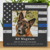 Thin Blue Line – 警察犬の写真EOW – オフィサーK9 フォトプラーク