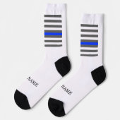 Thin Blue Line American flag law enforcement ソックス (左)