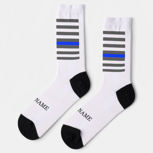 Thin Blue Line American flag law enforcement ソックス (左)