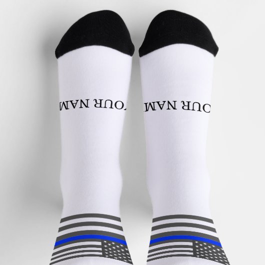Thin Blue Line American flag law enforcement ソックス (上部)