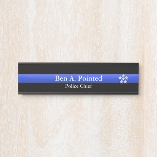 Thin Blue Line - Chief Silver Star Rank Door Sign サインプレート (正面)
