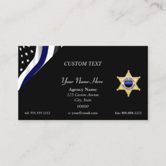 Thin Blue Line Custom Flag and Badge 名刺