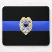 Thin Blue Line Flag & Badge マウスパッド (正面)