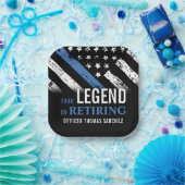 Thin Blue Line Flag Police Officer Retirement ペーパープレート (パーティー)