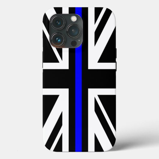 Thin Blue Line Flag united kingdom police cop symb Case-Mate iPhoneケース (裏面)
