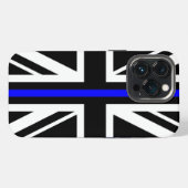 Thin Blue Line Flag united kingdom police cop symb iPhoneケース (裏面横)