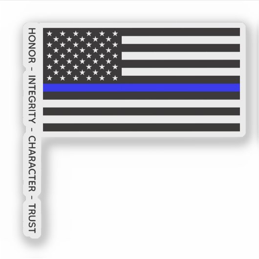 Thin Blue Line Flag (United States) シール (正面)