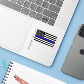Thin Blue Line Flag (United States) シール (ノートパソコンとiPhone)