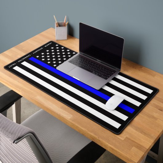 Thin Blue Line Flag (United States) デスクマット (オフィス2)