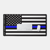Thin Blue Line Flag (United States) デスクマット (キーボード&マウス)