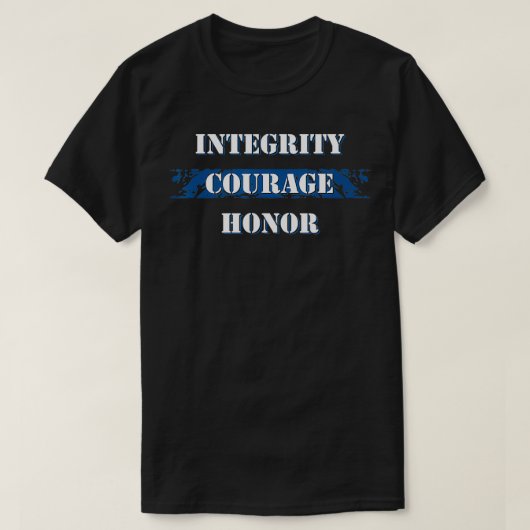 Thin Blue Line Integrity勇気I Police Tシャツ (デザイン正面)