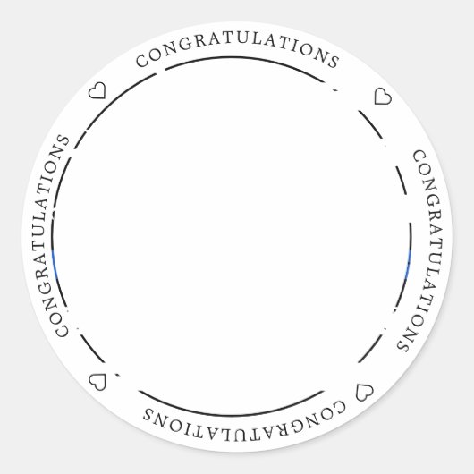 Thin Blue Line Law Enforcementおめでとうございます ラウンドシール (正面)