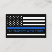 Thin Blue Line Law Enforcementカスタム Logo Police 名刺 (裏面)
