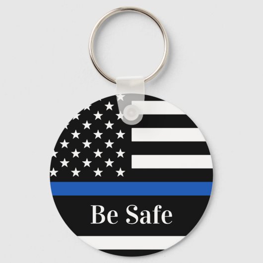 Thin Blue Line Law Enforcement Be Safe Police キーホルダー (裏面)