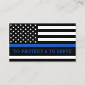 Thin Blue Line Law Enforcement Logo カスタム Police 名刺 (裏面)