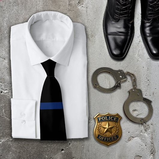 Thin Blue Line Law Enforcement Necktie Tie ネクタイ