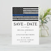 Thin Blue Line Law Enforcement Police 結婚's セーブザデート (スタンド正面)