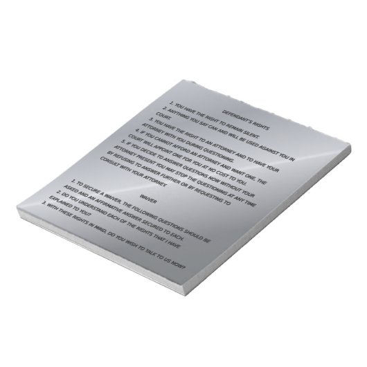 Thin Blue Line & Mirandaの権利警告と権利放棄 ノートパッド (回転)