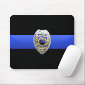 Thin Blue Line Police Badge Mouse Pad マウスパッド (マウス)