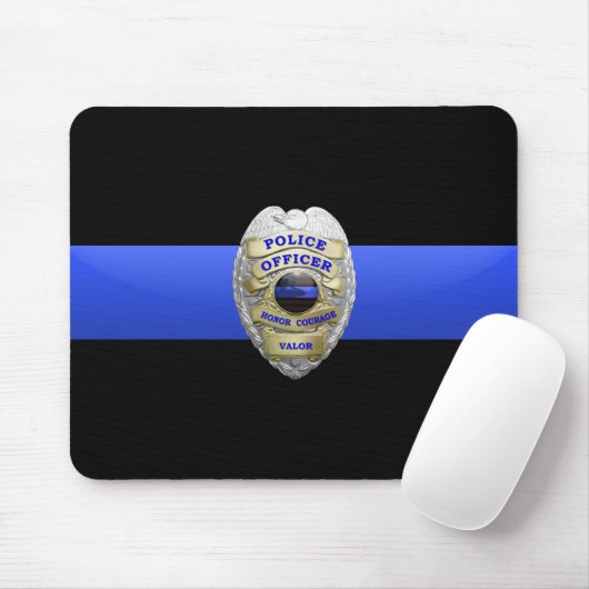 Thin Blue Line Police Badge Mouse Pad マウスパッド (マウス)