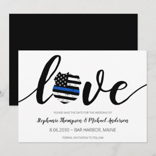 Thin Blue Line Police Enforcement結婚の救 セーブザデート
