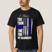 Thin Blue Line Police Flag Back The Blue Tシャツ (正面)