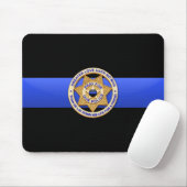 Thin Blue Line Police Greater Love Badge マウスパッド (マウス)