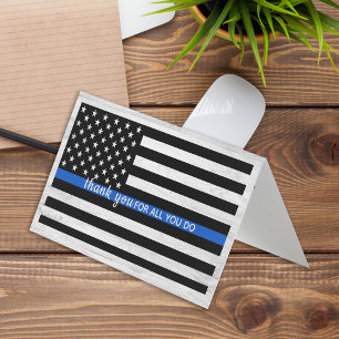 Thin Blue Line Police Officer Bulk Thank 名刺