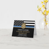 Thin Blue Line Police Retirement Law Enforcement カード (黄色い花)