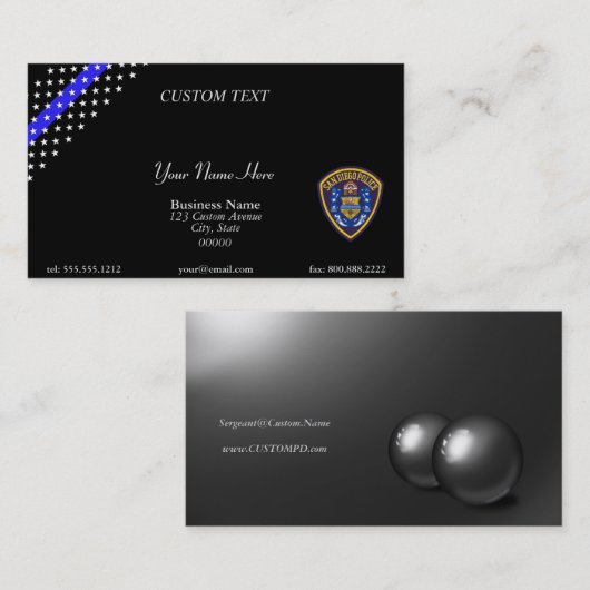Thin Blue Line San Diego PD名刺 名刺 (正面/裏面)