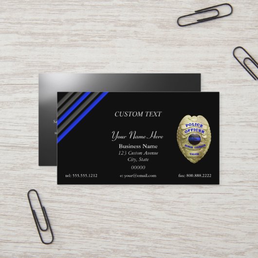 Thin Blue Line Stars and Stripes 4つのバッジオプションB 名刺 (正面/裏面インサイチュ)