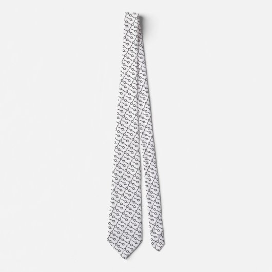 Thin Blue Line White Handcuff Keys Neck Tie ネクタイ (正面)