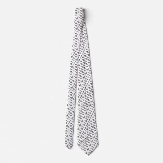 Thin Blue Line White Handcuff Keys Neck Tie ネクタイ (裏面)