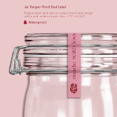 Thin Blush Pink Jar Tamper-Proof Seal Label   ラベル