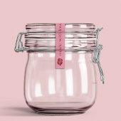 Thin Blush Pink Jar Tamper-Proof Seal Label   ラベル